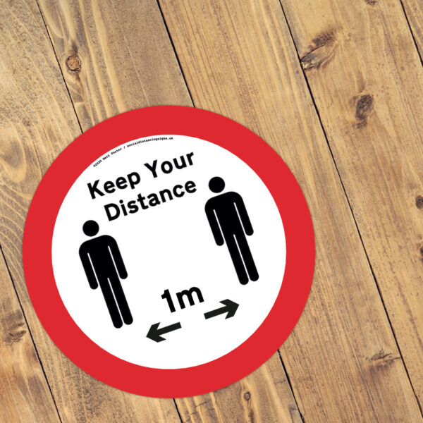 Keep Your Distance Non-Slip Floor Sticker (300mm)