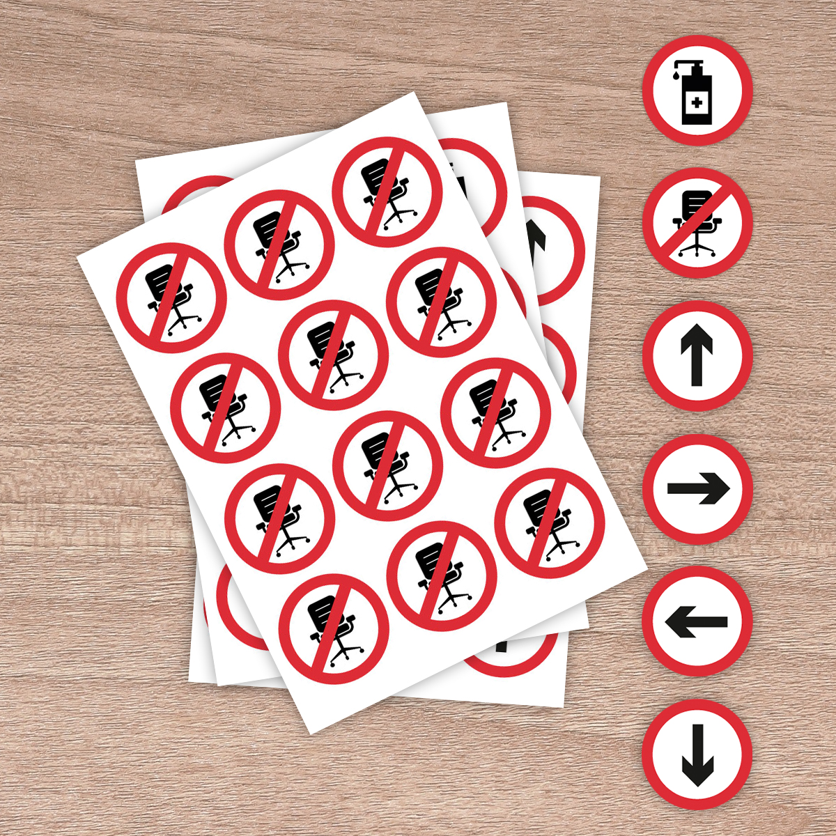 Do Not Sit at this Desk / On this Chair - 64mm Round Stickers
