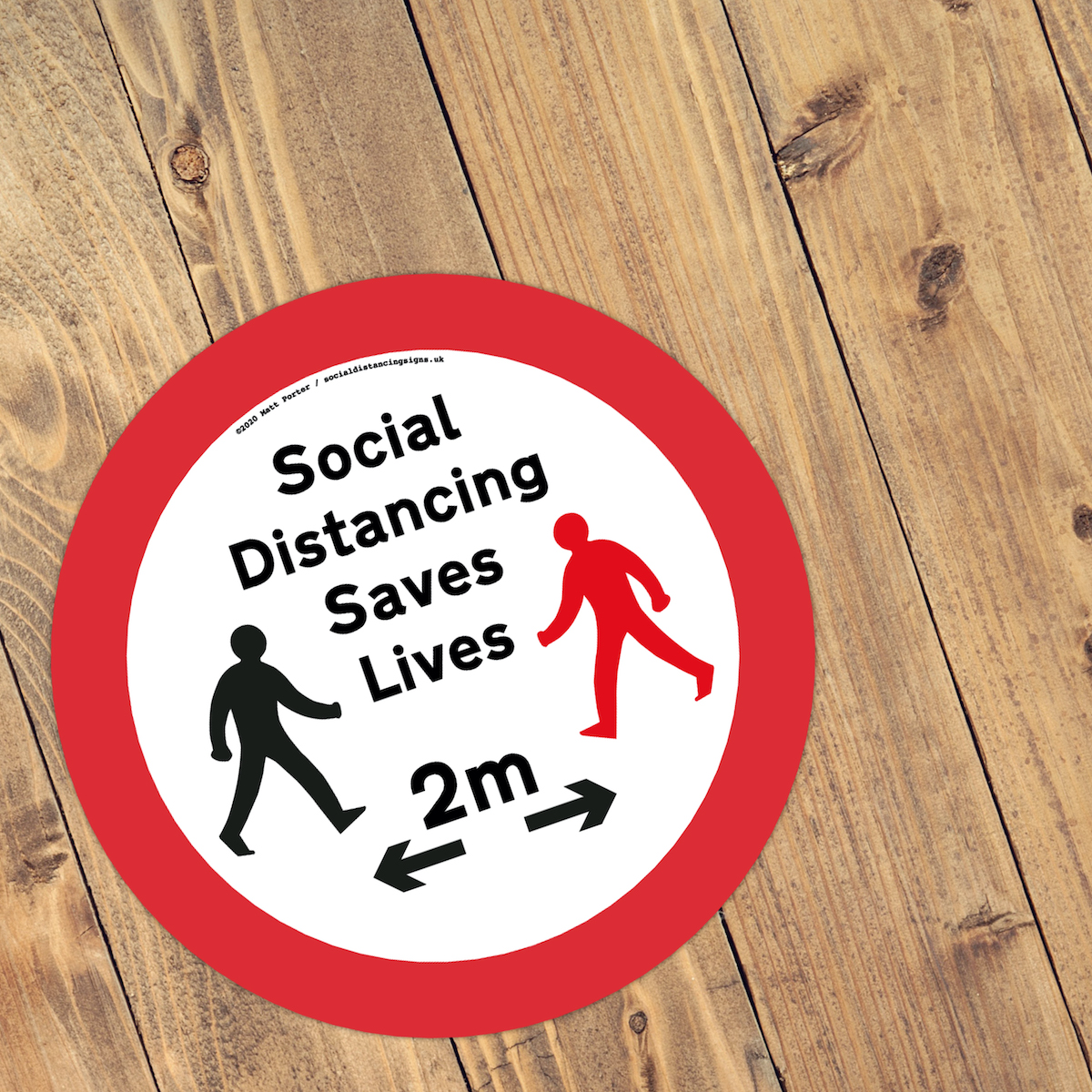 Social Distancing Saves Lives - Social Distance Anti-Slip Floor Stickers (300mm)