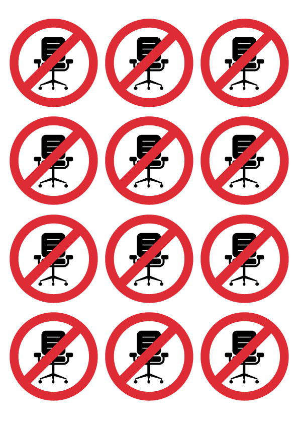Do not sit at this desk / on this chair