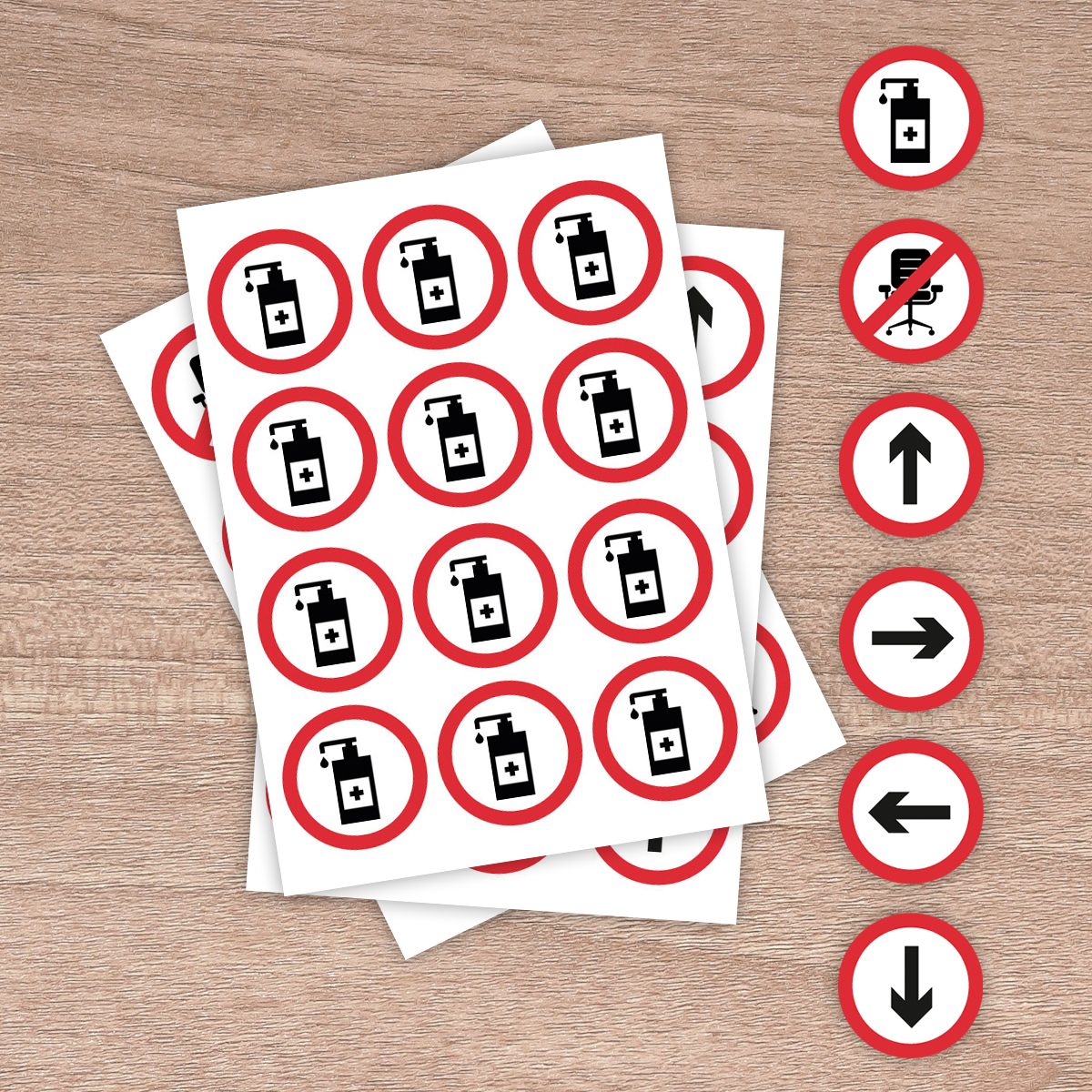 Sanitise Your Hands - 64mm Round Stickers
