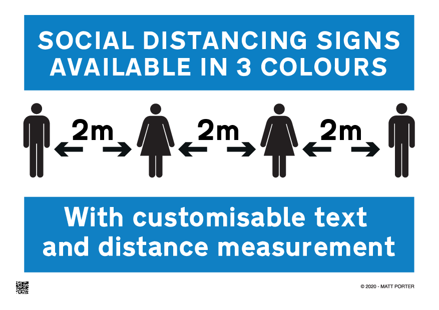 Customisable Free Printable Social Distancing for Queues Signage