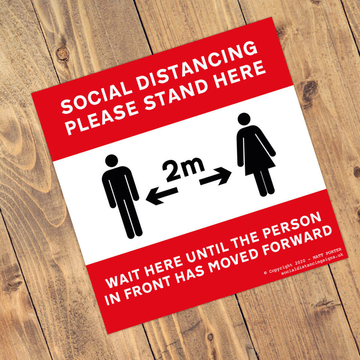 Keep Your Distance - Social Distancing Anti Slip Square Floor Stickers (300mm x 300mm)