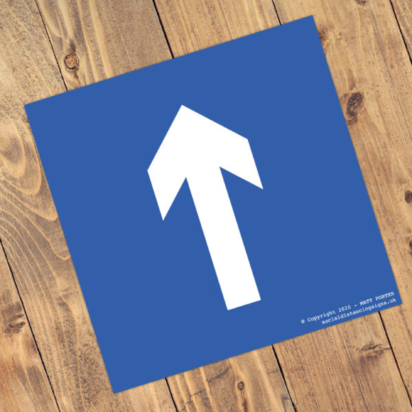 Social Distancing Square Anti-Slip Floor "Blue" Arrow Stickers (300mm x 300mm) - 10 Pack