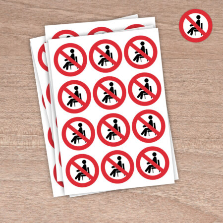64mm Do Not Sit On This Chair - Version 2 - Round Stickers